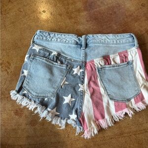 Denim American Flag Women Shorts
